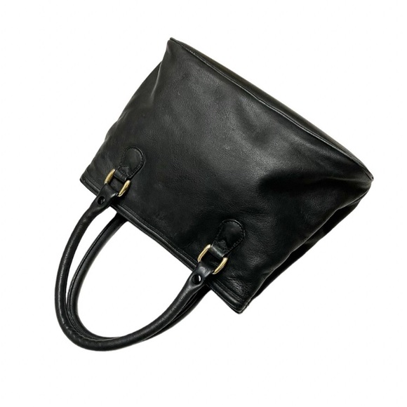 Black Leather Purse Vintage Classic Liz Claiborne Tote Handbag - Picture 2 of 7